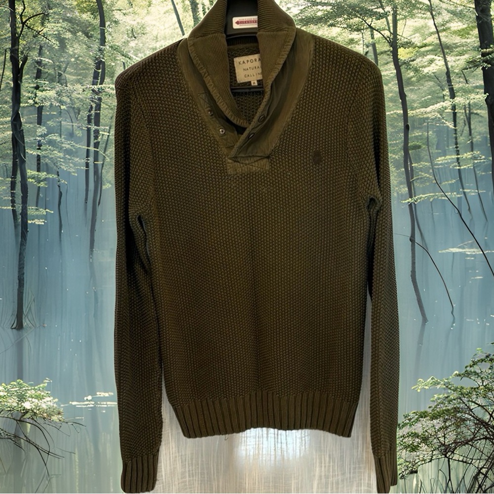 Kaporal Jeans ‘M5 Iron’ chunky knit cotton sweater in a military stylee - classy